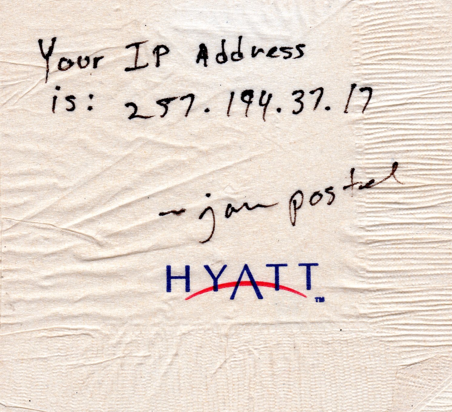 Jon Postel Napkin